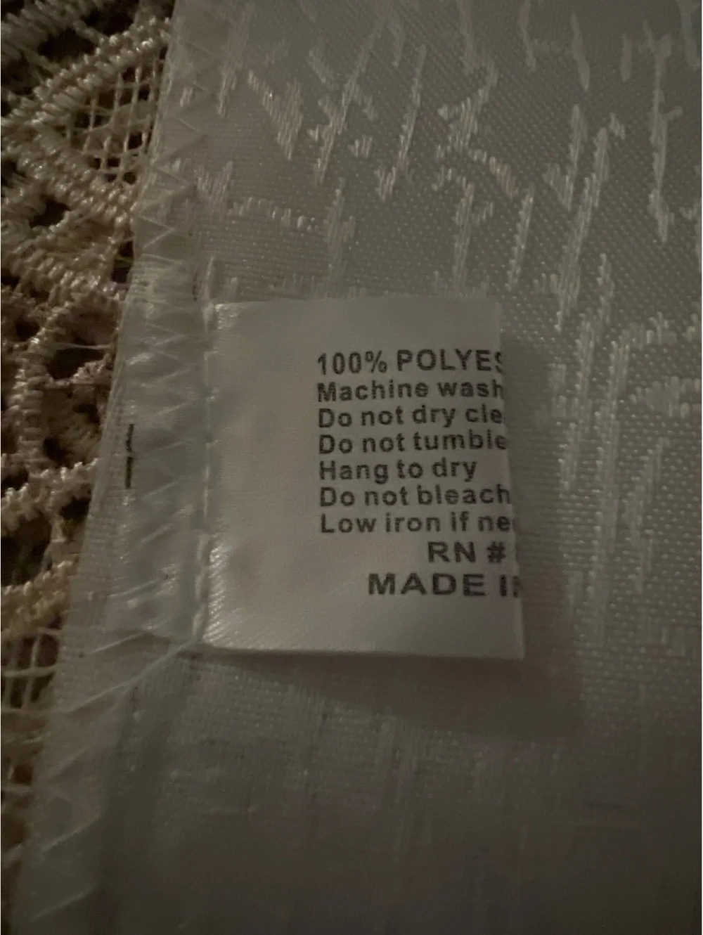 Vintage Style Lace and Embroidered Tablecloth - Cream Polyester